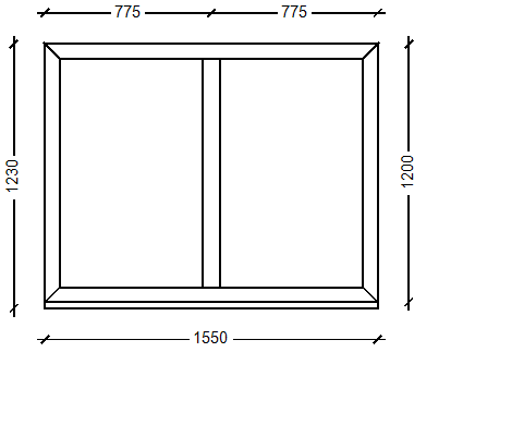 IVAPER GRAU 62: Окно, Ivaper 62 мм (В), Vorne, 1200х1550, Белый, Белый