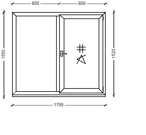 IVAPER GRAU 62: Окно, Ivaper 62 мм (В), Vorne, 1480х2680, Белый, Белый